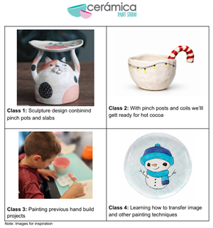 Ceramica Clay Hand Building for ages 8-12 (Nov.-Dec.)